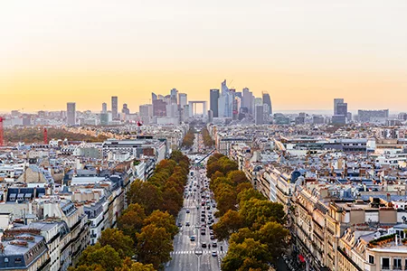 La Defense District At Sunset, Paris, France